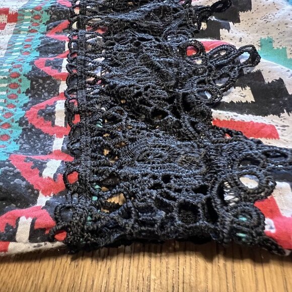 Rock & Roll Cowgirl Size Large Aztec Print Boho Short Duster Western Fringe - Picture 9 of 13